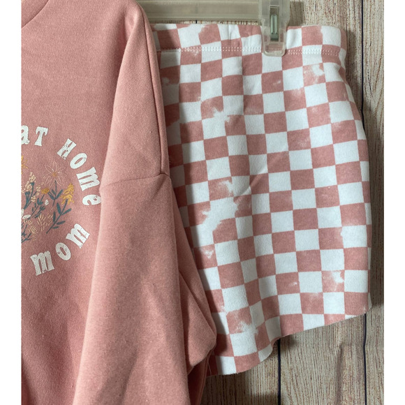 Grayson Social 2 Pc Pink Sweatshirt & Sweatshorts PJs Set Pajamas Size XL NWT - Picture 4 of 6